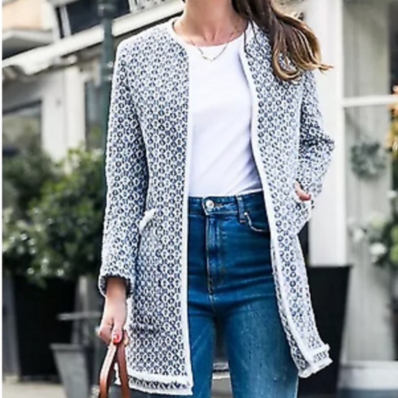 zara printed coat